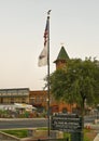 Flagpole at the Grapevine Veteran`s Memorial in Grapevine, Texas eagle on top.