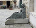 Fountain & bronze sculpture titled Allegory of Renaissance Florence by Alberto Iglesia in Castellina in Chianti, Italy.