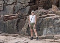 Forty-nine year-old physically fit Caucasian woman on a family vacation in Bar Harbor, Maine.