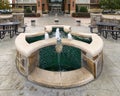 Fountain at Heritage Village Historical Plaza in the City of Hurst, Texas.