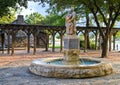 `Walking to Texas` by sculptor Michael Cunnigham in the historic district of Grapevine, Texas.