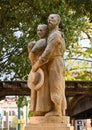 `Walking to Texas` by sculptor Michael Cunnigham in the historic district of Grapevine, Texas.