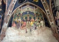The Pentecost fresco on the eastern wall of the Contrari Chapel in the Fortress of Vignola in Modena, Italy.
