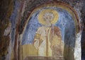 Fresco Saint Stephen, La Chiesa di San Lorenzo, Parco Rupestre Lama D`Antico Royalty Free Stock Photo