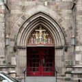 Pictured is the front entrance of Saint Mark`s Episcopal Church, Philadelphia, Pennsylvania