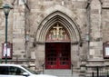 Pictured is the front entrance of Saint Mark`s Episcopal Church, Philadelphia, Pennsylvania