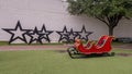 The Gazebo Square with Christmas decorations in downtown historic Grapevine, Texas. Royalty Free Stock Photo