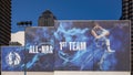 Giant outdoor art piece featuring Luka Doncic selection to the All-NBA 1st team in 2020.