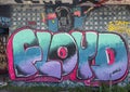 Graffiti commemorating murder George Floyd at the Fabrication yard in Oak Cliff in Dallas, Texas .
