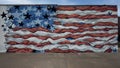 Graffiti style American flag mural along the Trinity Strand Trail in Dallas, Texas.