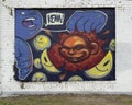 Graffiti style mural with surrealistic characters for 2023 Trigger Fingers event in Deep Ellum, Texas.