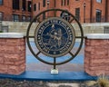 The Great Seal of the Chickasaw Nation on the OCU campus in the City of Edmond  Oklahoma. Royalty Free Stock Photo