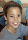 Headshot handsome twelve year-old Amerasian boy