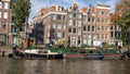 Historic houseboat, Canal, Amsterdam, The Netherlands