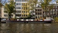 Historic houseboat, Canal, Amsterdam, The Netherlands