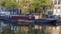 Historic houseboat, Singel Canal, Amsterdam, The Netherlands