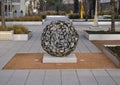 `How to Form a Sphere` by Joseph Havel on the Hall Texas Sculpture Walkway in the Arts District in downtown Dallas, Texas Royalty Free Stock Photo