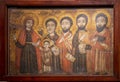 Icon with the Virgin Mary and boy Jesus and others inside the Coptic Orthodox Church of Saint Barbara in Cairo, Egypt. Royalty Free Stock Photo