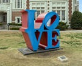 `Love` sculpture by Robert Indiana on the Oklahoma University campus in Norman. Royalty Free Stock Photo