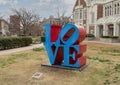 `Love` sculpture by Robert Indiana on the Oklahoma University campus in Norman.