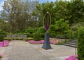 Infinity III Wind Harp by Ross Barrable in the Women`s Garden, Dallas Arboretum and Botanical Garden Royalty Free Stock Photo