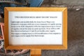 Information display for an Army escort wagon at Fort Davis National Historic Site, Fort Davis, Texas. Royalty Free Stock Photo