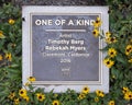 Information plaque for `One of a Kind` by Timothy Berg and Rebekah Myers near the DART CityLine station in Richardson, Texas.