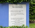 Information plaque for `Contralto`, a bronze silver sculpture at the head of the Esplanade at Fair Park in Dallas, Texas.