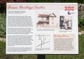 Information plaque for the Crozier-Sickles House at the Frisco Heritage Center, Texas.