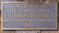 Information Plaque for `The Three Graces` by John Thomas Campbell located in the Denton City Offices Courtyard.