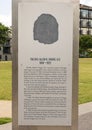 Information Plaque for Griggs Park Memorial Plaza Obelisk in Uptown in Dallas, Texas.