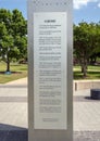 Information Plaque for Griggs Park Memorial Plaza Obelisk in Uptown in Dallas, Texas.