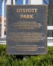 Information plaque at the Ostott Park Gazebo in Jefferson, Texas.