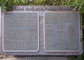 Information plaque for a Ten-foot bronze statue of Norman`s own James Garner on James Garner Avenue in Norman, Oklahoma.