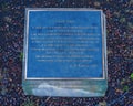 Information plaque on Vision Quest beside `The Great Mystery` by Anita Pauwels, public art in Frisco, Texas. Royalty Free Stock Photo