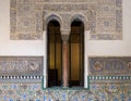 Moorish tiles in the Real Alcazar in Seville, Andalusia, Spain.