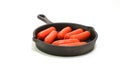 Japanes styled wiener sausages on the fry pan