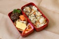 Japanese box lunch called bento in japanese Royalty Free Stock Photo