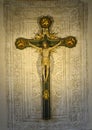 Jesus Christ on the Cross on a wall of the Cloister of Frogs at Santa Maria delle Grazie, Milan, Italy.