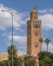 Koutoubia Mosque, the largest mosque in Marrakesh, Morocco. Royalty Free Stock Photo