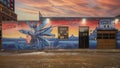 `La Leyenda de Mayahue` by Dan Colcer on the outside of the Ruins Restaurant in Deep Ellum, Dallas.