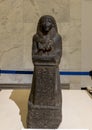 Black granite statue of The Vizier Paser on display in the NMEC in Cairo, Egypt. Royalty Free Stock Photo