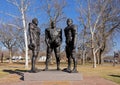 Bronze statue of the Selmon brothers by Chad Fisher on the campus of the University of Oklahoma in Norman.