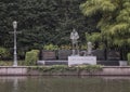 `The Lone Sailor` memorial in Dallas on the west side of Exall Lake in Highland Park, Dallas, Texas