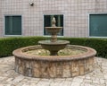 Lovely small stone fountain at Saint Joseph Catholic Church in Arlington, Texas.