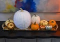 Lovely stylish Thanksgiving display of pumpkins in Edmond, Oklahoma.