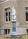 Marble statue of James A. Throckmorton by Pompeo Coppini outside the historic old Collin County Courthouse in McKinney, Texas.