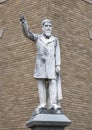 Marble statue of James A. Throckmorton by Pompeo Coppini outside the historic old Collin County Courthouse in McKinney, Texas. Royalty Free Stock Photo