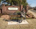 `Mark Twain`, a bronze by Gary Price in Edmond, Oklahoma. Royalty Free Stock Photo
