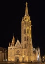 Matthias Church at night, Budapest, Hungary